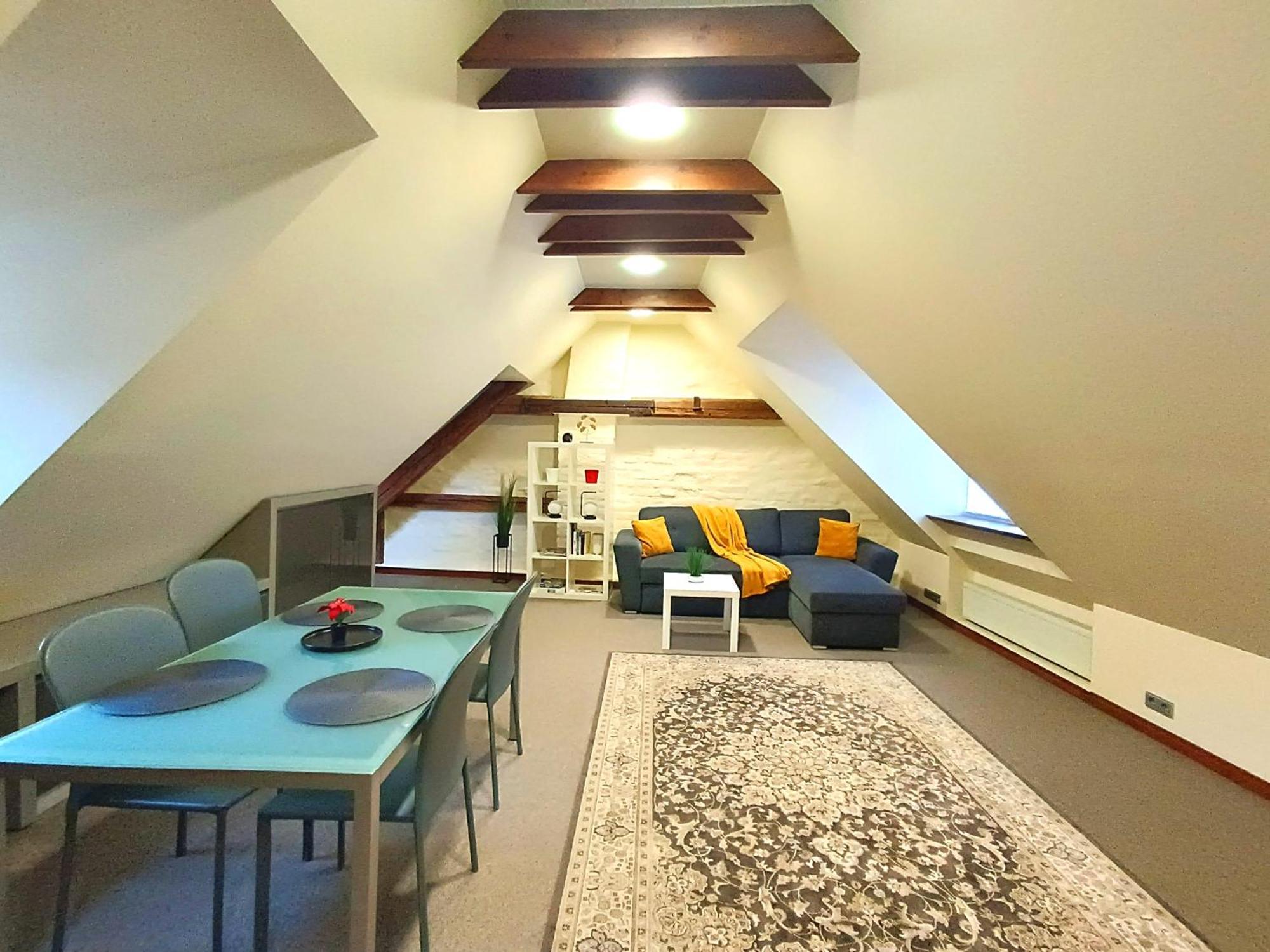 Old Town Charm One Bedroom Spacious Loft Nearby The Livu Square Riga