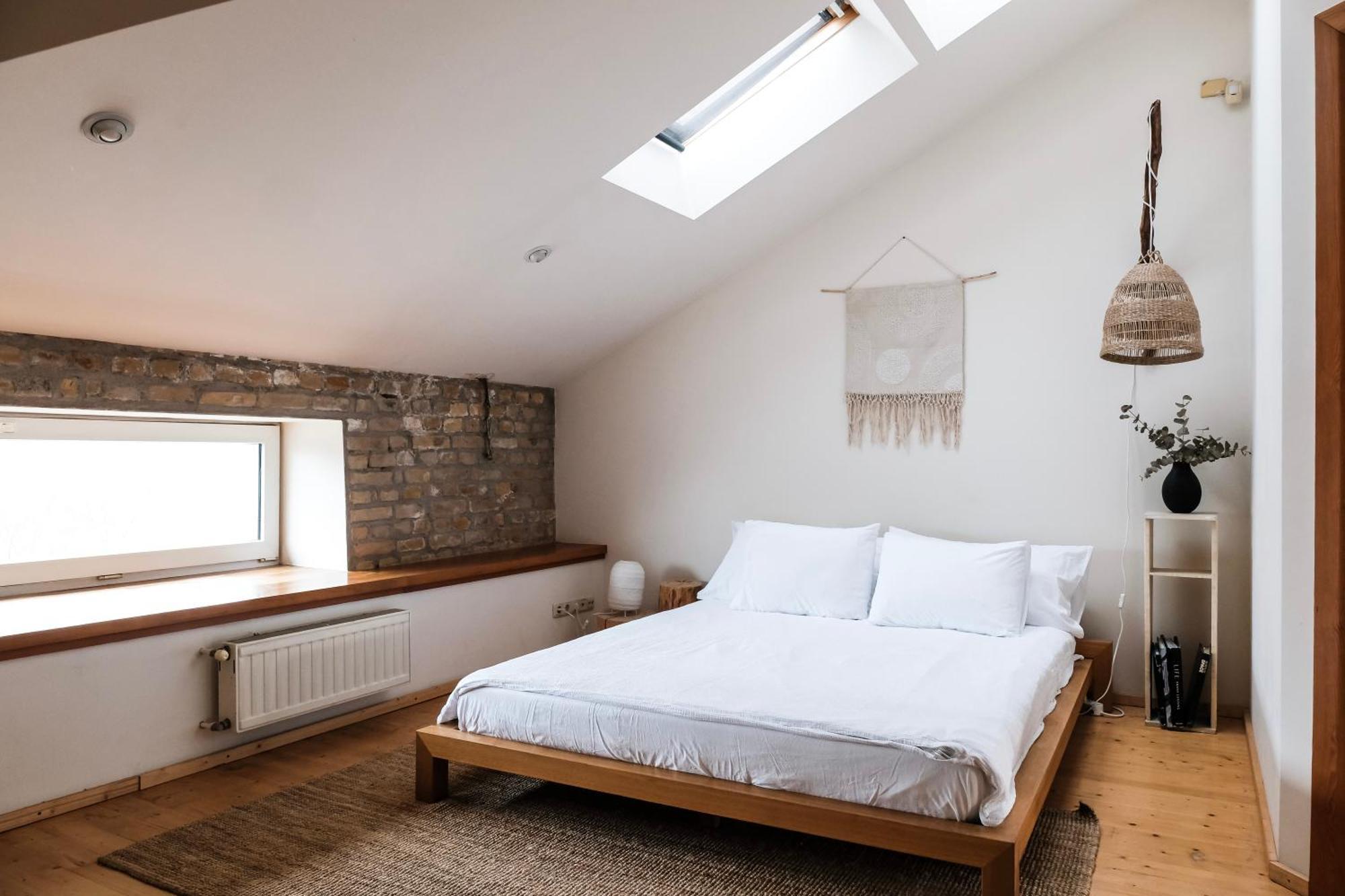 White Loft In Center With 2 King Size Beds Apartment Riga