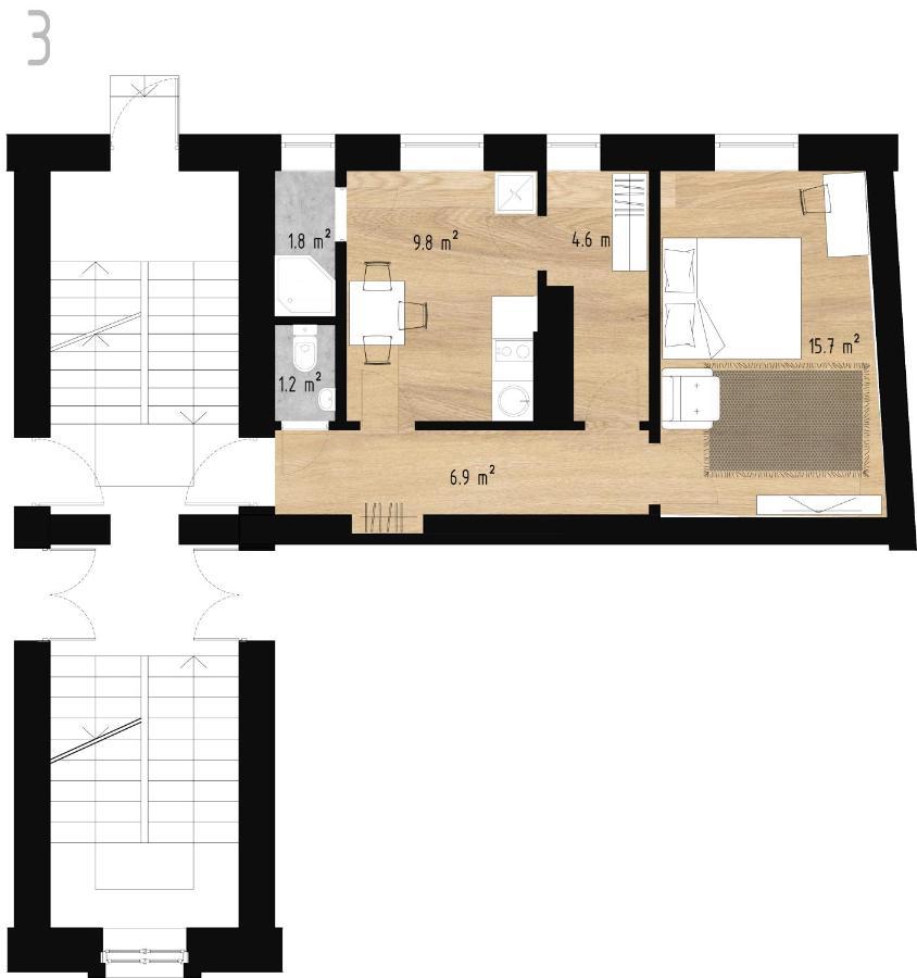 Stories Writer's Ap 40sqm Renovated Free Parking Dzīvoklis *