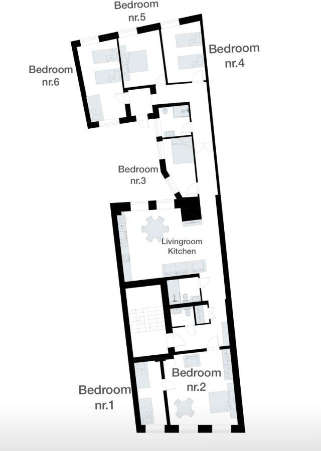 Elvis Apartment/11 Beds/6 Bedrooms/riga Old Town Riga